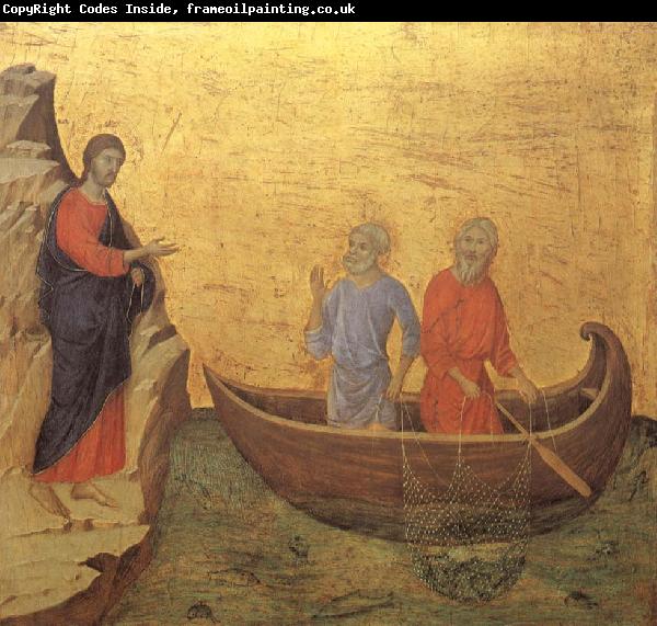 unknow artist Duccio, Jesus call larjungarna Peter and Andreas