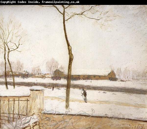 Alfred Sisley Snow Scene,Moret Station