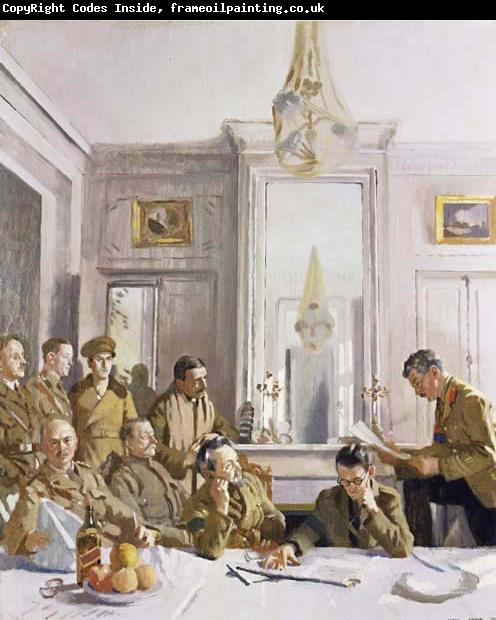 Sir William Orpen Some Members of the Allied Press Camp,with their Pres Officers