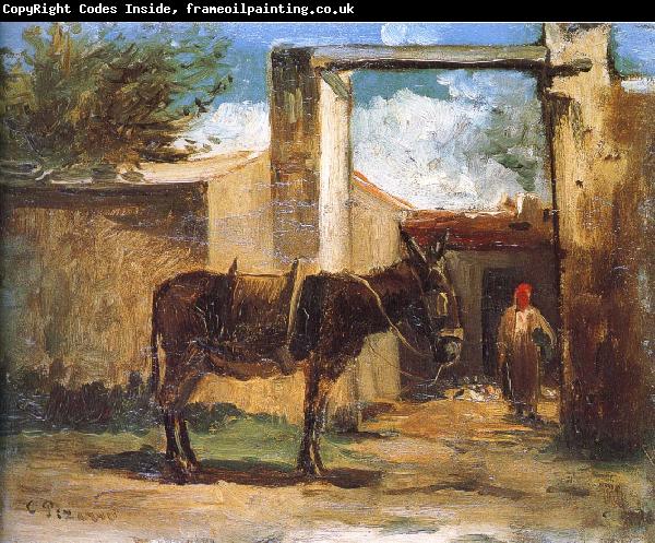 Camille Pissarro Farm before the donkey