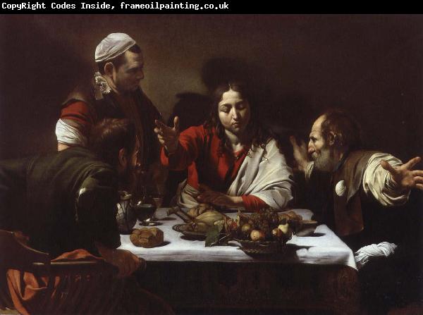 Caravaggio jesus och larjungarna i emmaus