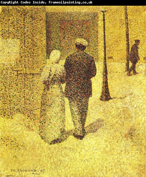 Charles Angrand Man and Woman on the Street