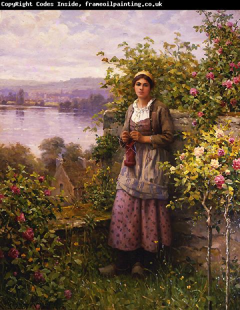 Daniel Ridgeway Knight Julia - Corner of the Garden