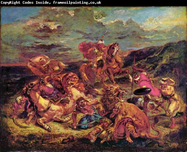 Eugene Delacroix Lion Hunt