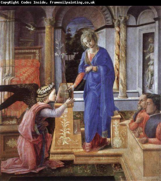 Fra Filippo Lippi The Annunciation with two kneeling donors