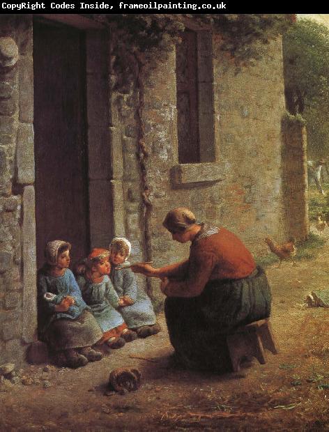 Jean Francois Millet Woman feeding the children