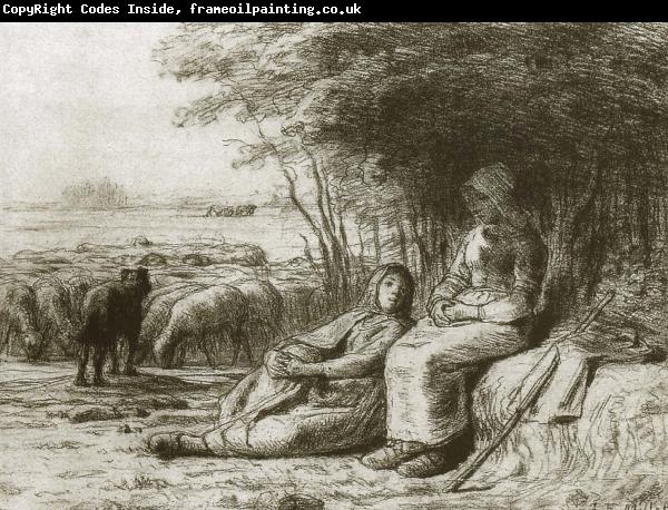 Jean Francois Millet Two shepherden