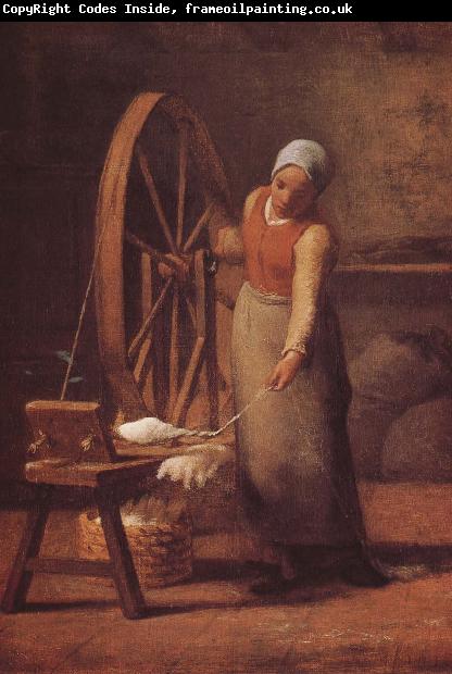 Jean Francois Millet The woman weaving the sweater