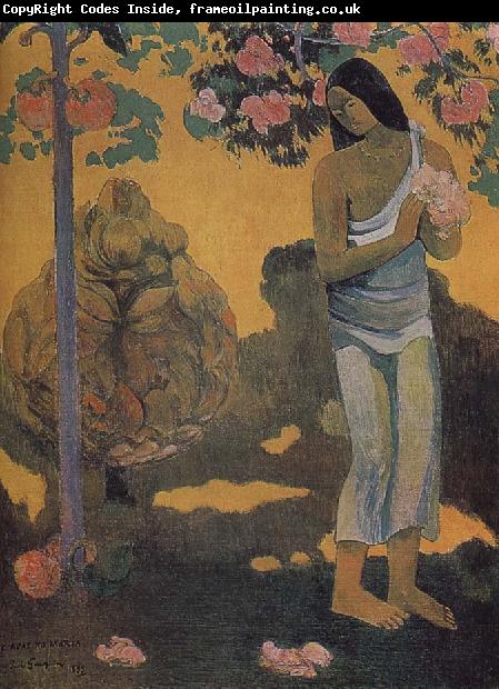 Paul Gauguin Woman holding flowers