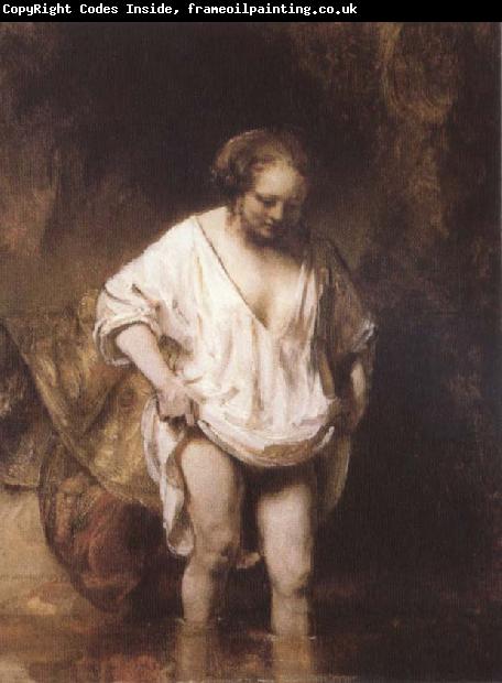 REMBRANDT Harmenszoon van Rijn Hendrickie Bathing in a Stream