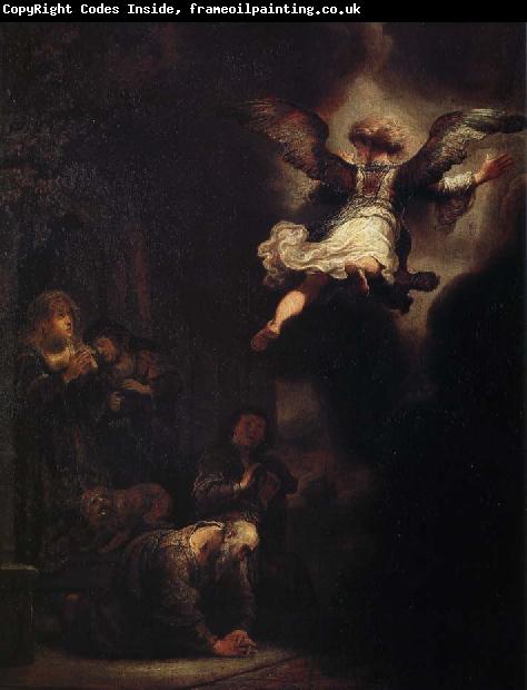 Rembrandt van rijn arkeangeln rafael lamnar tobias familj