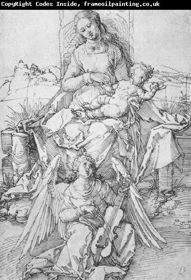 Albrecht Durer The Madonna and Child with a Music-making Angel