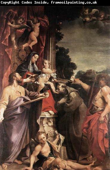 CARRACCI, Annibale Madonna Enthroned with St Matthew