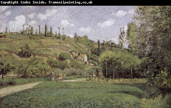 Camille Pissarro Pont de-sac of cattle and more people Schwarz