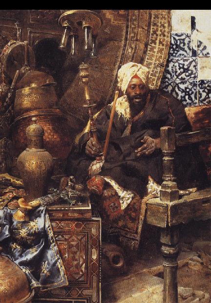 Charles Bargue Arab Dealer Among His Antiques.