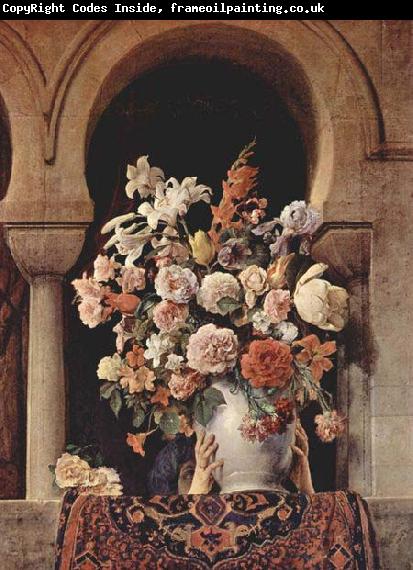 Francesco Hayez Vase of Flowers on the Window of a Harem