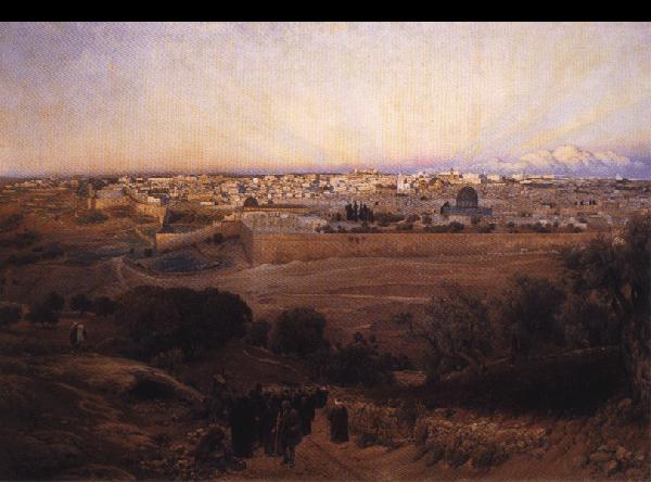 Gustav Bauernfeind Jerusalem from the Mount of Olives.