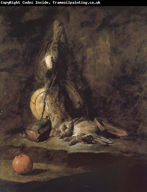 Jean Baptiste Simeon Chardin Rabbit hunting with two powder extinguishers and Orange