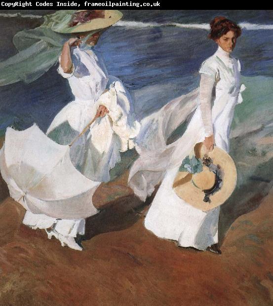 Joaquin Sorolla Walking the beach