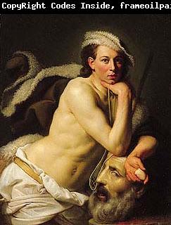 Johann Zoffany Self portrait as David with the head of Goliath,