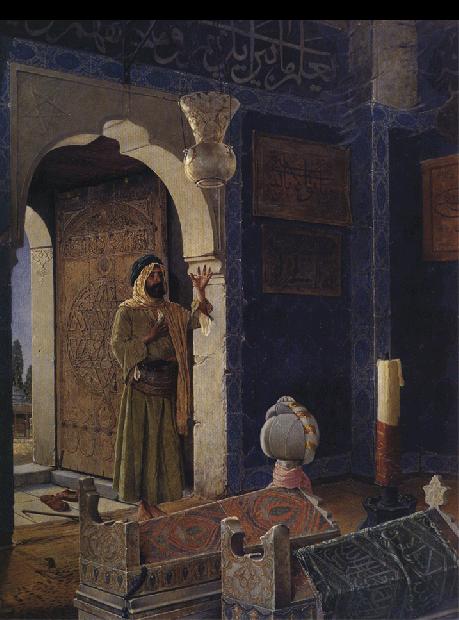 Osman Hamdy Bey Old Man in front of a Child's Tomb.