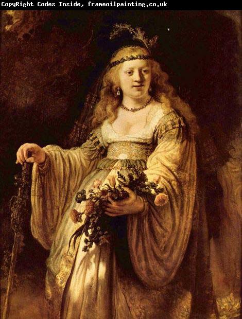 REMBRANDT Harmenszoon van Rijn Saskia as Flora