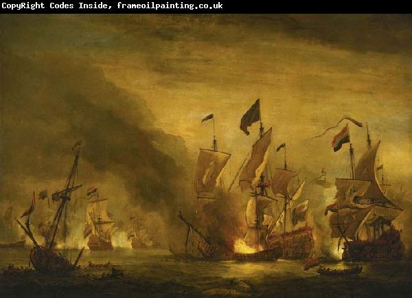 VELDE, Willem van de, the Younger The burning of the Royal James at the Battle of Solebay