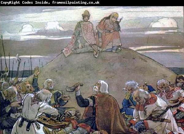 Viktor Vasnetsov Commemorative feast after Oleg,