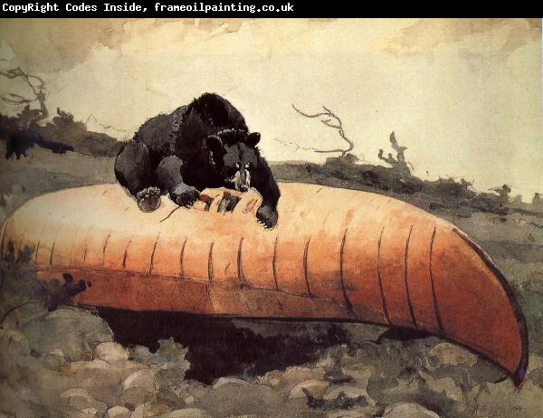 Winslow Homer Black Bear and Canoe