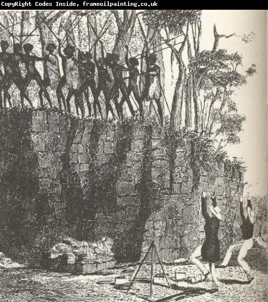 william r clark tva officerare fran  orlogsfartyget beagle tvingas att dansa for att radda sina liv vid en land stigning pa australiens nordkust 1837-43.