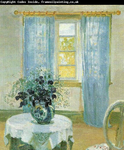 Anna Ancher interior med klematis