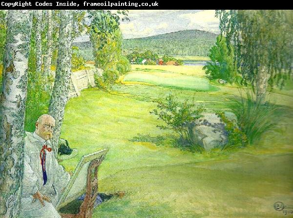 Carl Larsson paradiset-sjalvportratt i landskap