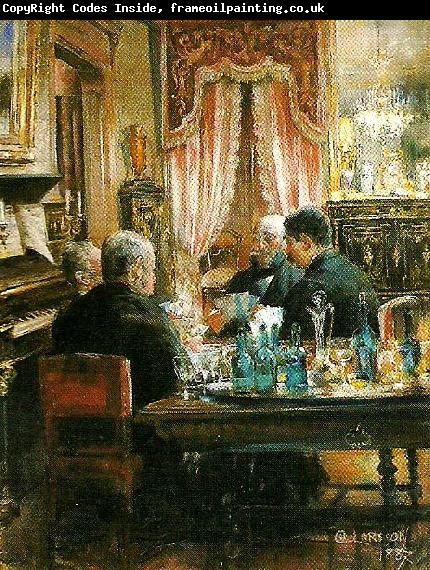 Carl Larsson spelparti-interior fran furstenbergska hemmet