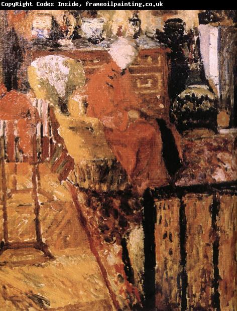 Edouard Vuillard Vial mother wearing a red jacket