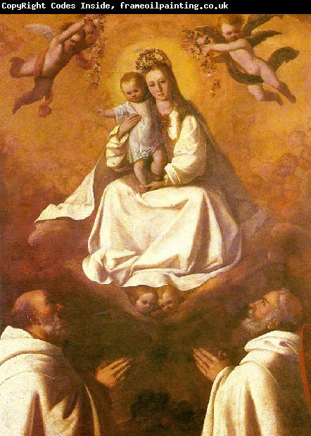 Francisco de Zurbaran the virgin of mercy with two mercedarians