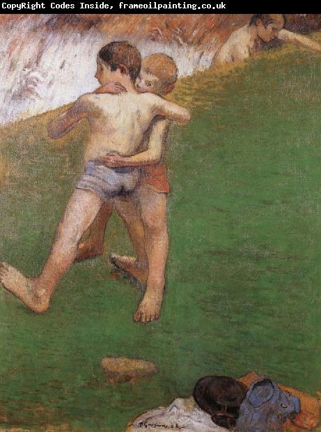 Paul Gauguin chidren wrestling