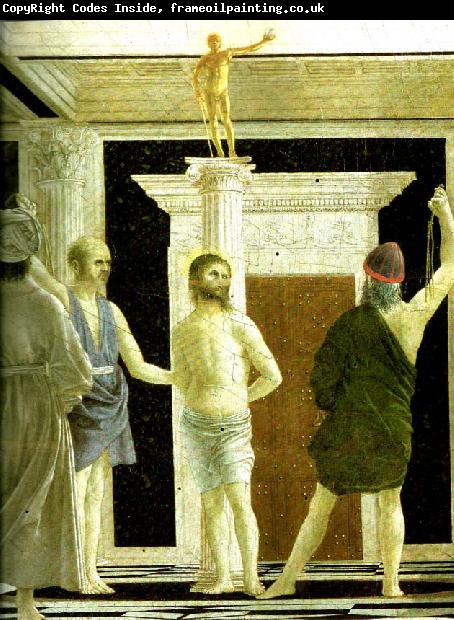 Piero della Francesca the flagellation, detail