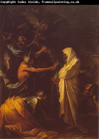 Salvator Rosa L ombre de Samuel apparaissant a Saul chez la pythonisse d Endor.