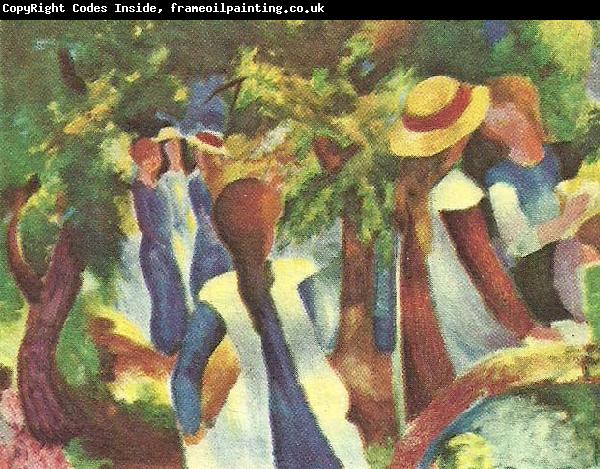 August Macke flickor under trad