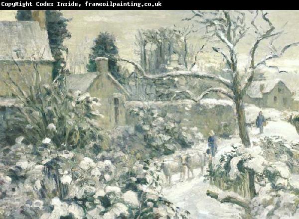 Camille Pissarro Snowscape with Cows Montfoucault