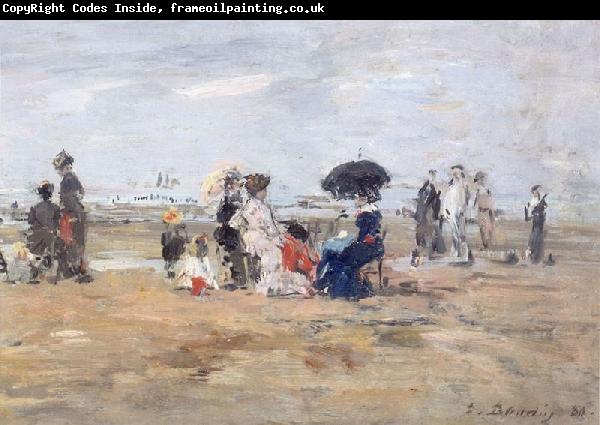 Eugene Boudin Trouville Scene de plage