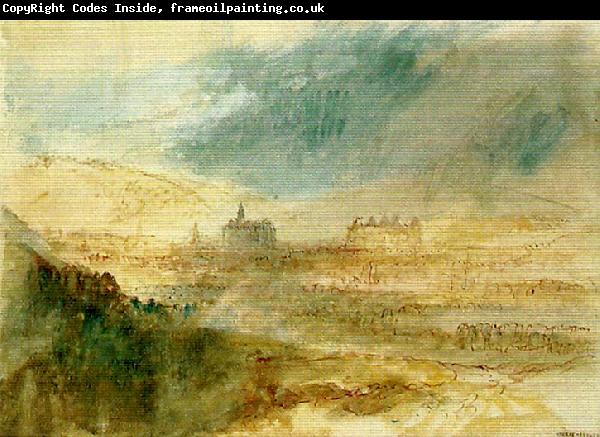 J.M.W.Turner view of eu, with the cathedral and chateau of louis philippe