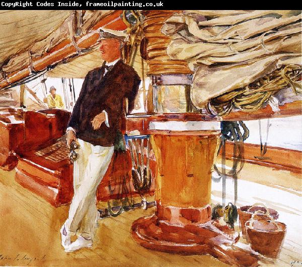 John Singer Sargent On the Deck of the Yacht Constellation