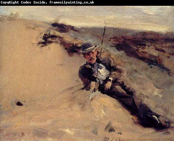 John Singer Sargent Ralph Curtis on the Beach in Scheveningen