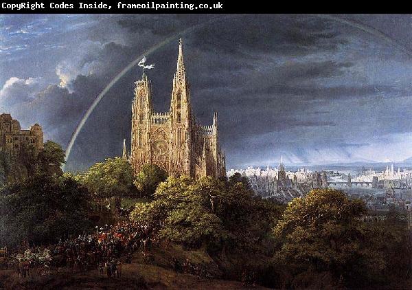 Karl friedrich schinkel Gothic Cathedral with Imperial Palace