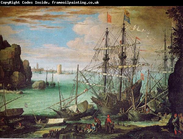 Paul Bril Kestenlandschaft mit Hafen