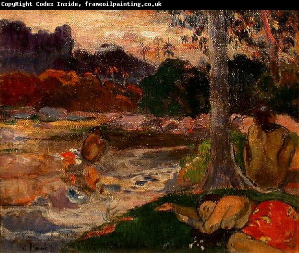 Paul Gauguin Tahitians on the Riverbank