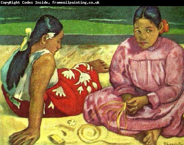 Paul Gauguin kvinnor pa stranden