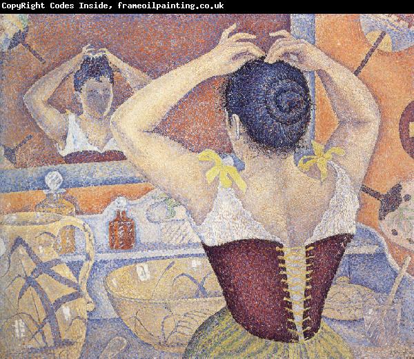 Paul Signac woman arranging her hair opus