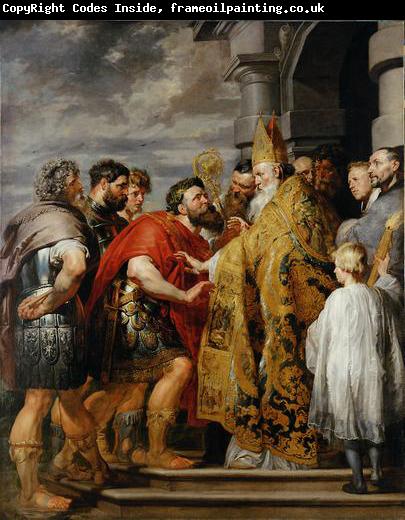 Peter Paul Rubens Saint Ambrose forbids emperor Theodosius I to enter the church